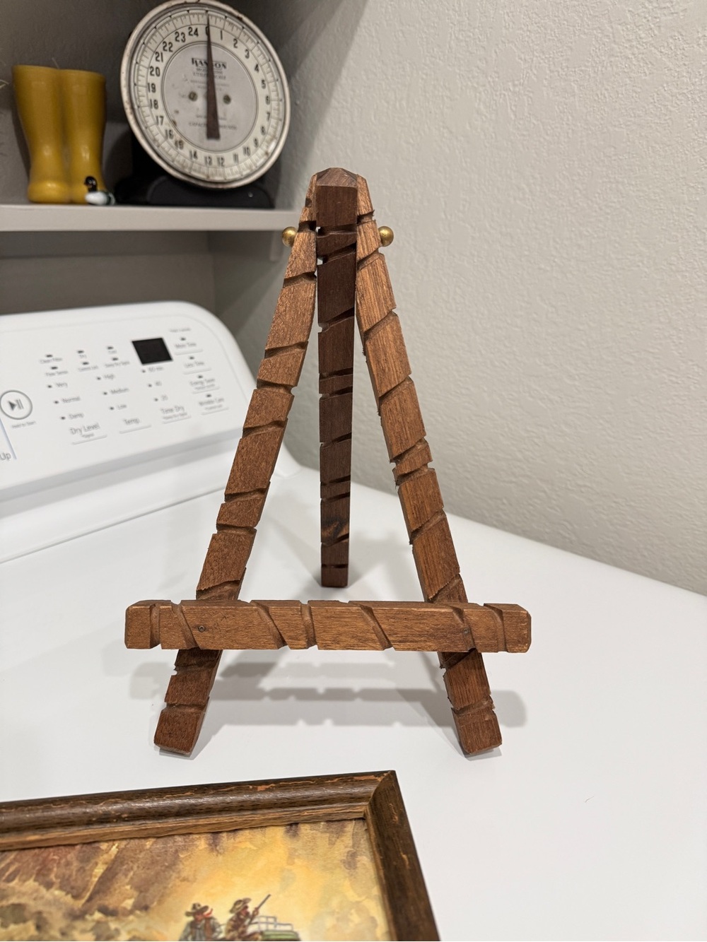 1950’s Ernest Tonk Western Stagecoach Picture with Chunky Wood Easel - Picture 11 of 16